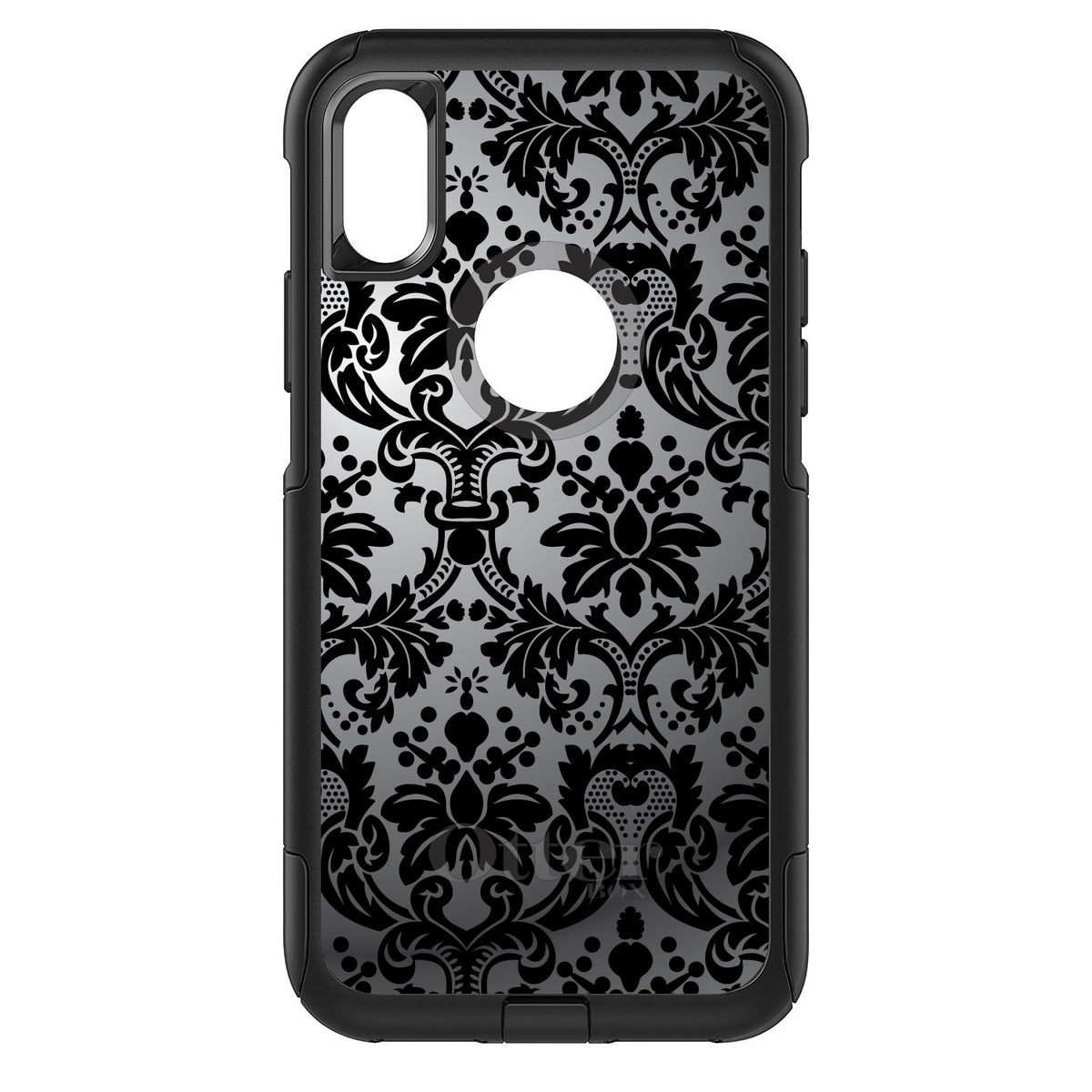 Silver Grey Black Damask OtterBox Commuter Case for iPhone & Galaxy, view 3