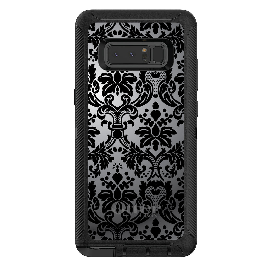 Silver Grey Black Damask OtterBox Defender Case for iPhone & Galaxy, view 17