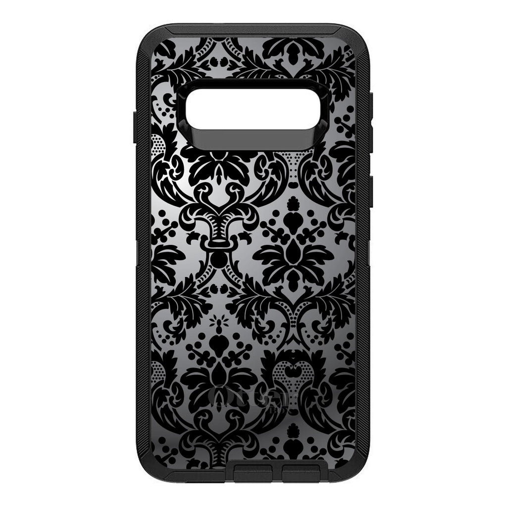 Silver Grey Black Damask OtterBox Defender Case for iPhone & Galaxy, view 9