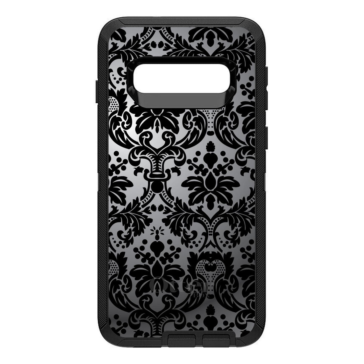 Silver Grey Black Damask OtterBox Defender Case for iPhone & Galaxy, view 9