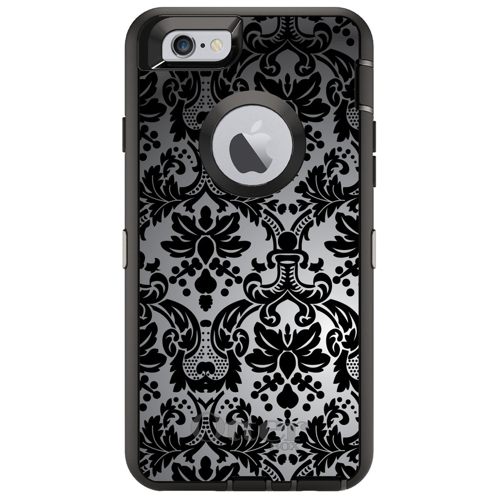 Silver Grey Black Damask OtterBox Defender Case for iPhone & Galaxy, view 4