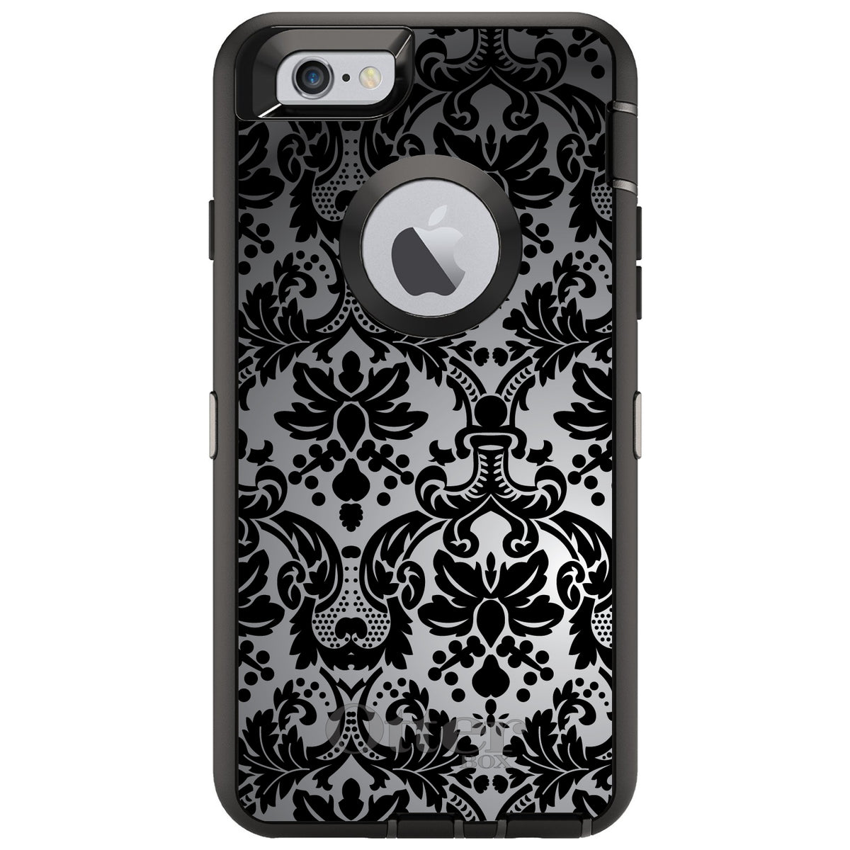 Silver Grey Black Damask OtterBox Defender Case for iPhone & Galaxy, view 4