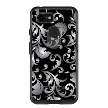 DistinctInk™ OtterBox Symmetry Series Case for Apple iPhone / Samsung Galaxy / Google Pixel - Silver Grey Black White Floral