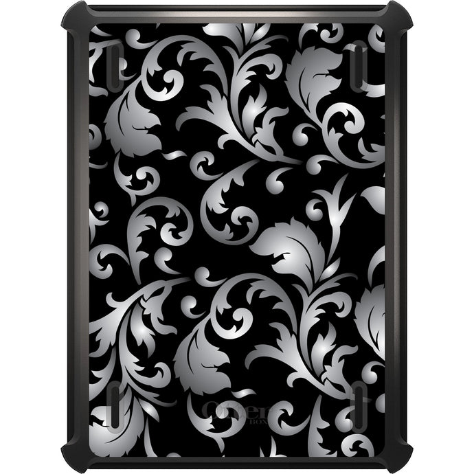 DistinctInk™ OtterBox Defender Series Case for Apple iPad / iPad Pro / iPad Air / iPad Mini - Silver Grey Black White Floral