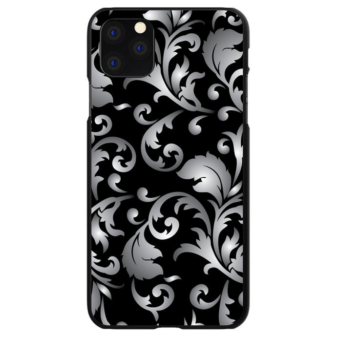 DistinctInk® Hard Plastic Snap-On Case for Apple iPhone or Samsung Galaxy - Silver Grey Black White Floral