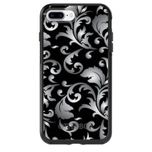 DistinctInk™ OtterBox Symmetry Series Case for Apple iPhone / Samsung Galaxy / Google Pixel - Silver Grey Black White Floral