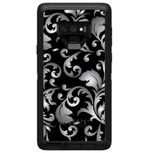 DistinctInk™ OtterBox Defender Series Case for Apple iPhone / Samsung Galaxy / Google Pixel - Silver Grey Black White Floral
