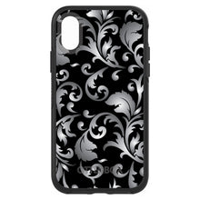 DistinctInk™ OtterBox Symmetry Series Case for Apple iPhone / Samsung Galaxy / Google Pixel - Silver Grey Black White Floral