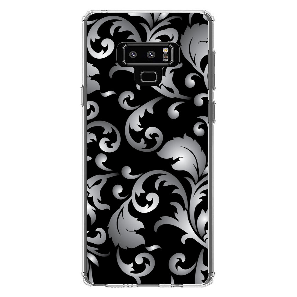 Silver Grey Black White Floral Clear Shockproof iPhone Case, view 11