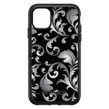 DistinctInk™ OtterBox Symmetry Series Case for Apple iPhone / Samsung Galaxy / Google Pixel - Silver Grey Black White Floral