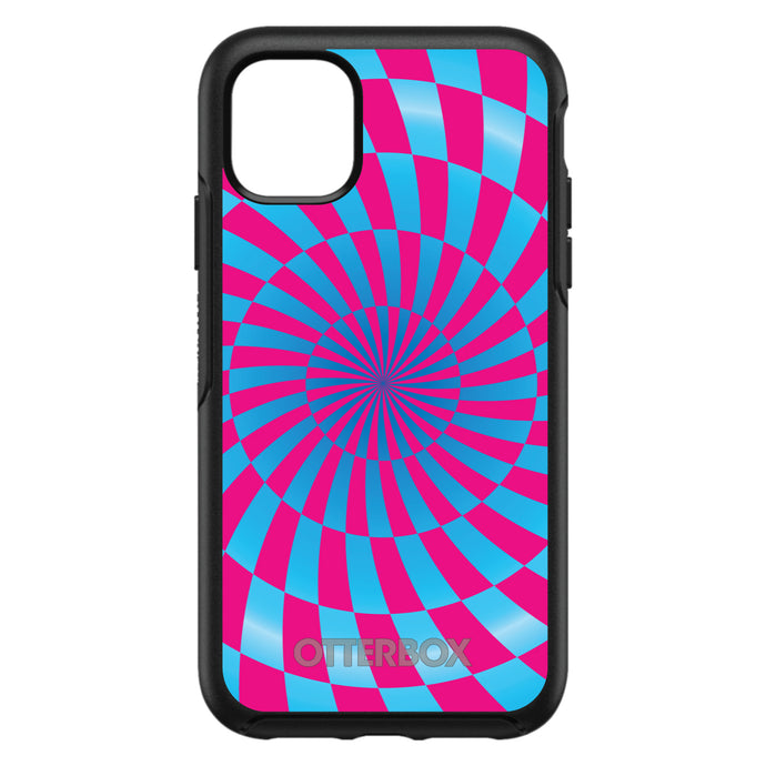 DistinctInk™ OtterBox Symmetry Series Case for Apple iPhone / Samsung Galaxy / Google Pixel - Blue Pink Swirl Geometric