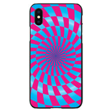 DistinctInk® Hard Plastic Snap-On Case for Apple iPhone or Samsung Galaxy - Blue Pink Swirl Geometric