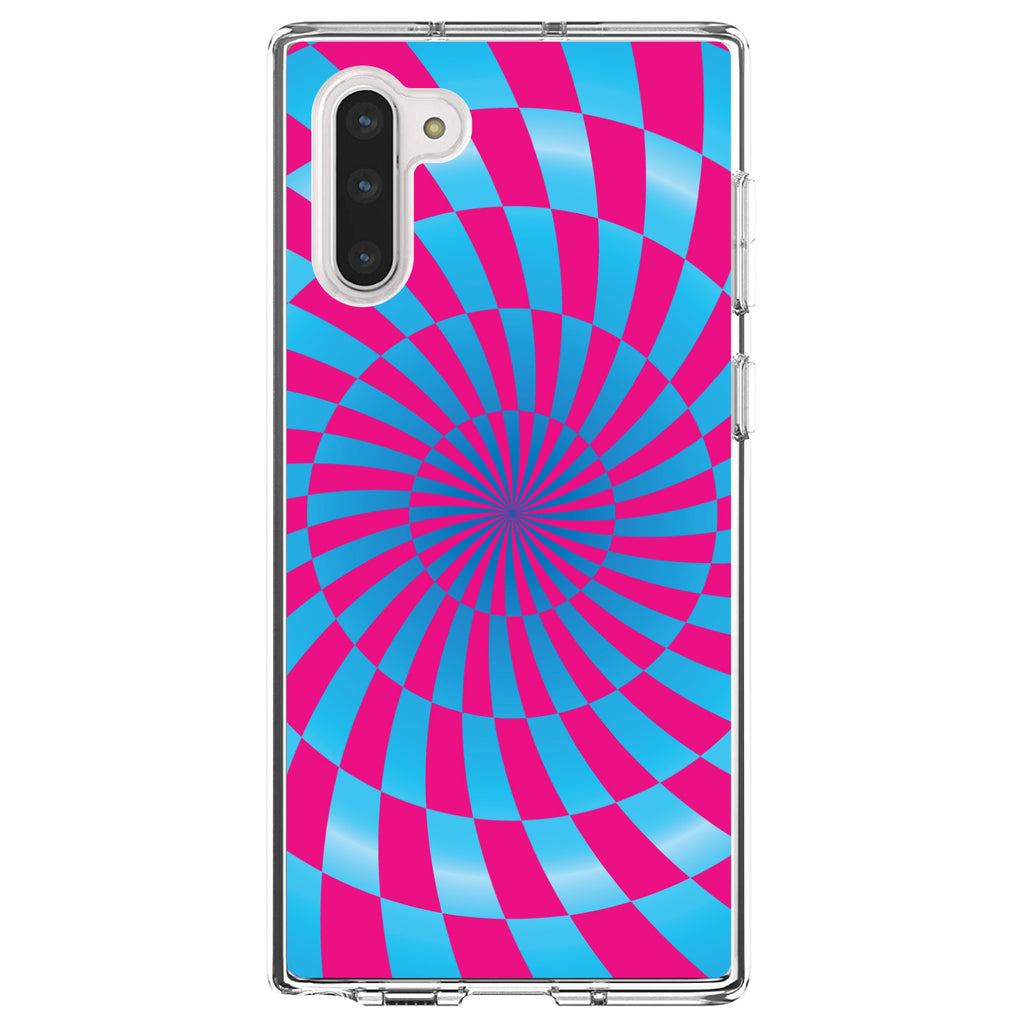 Blue Pink Swirl Geometric Clear Shockproof iPhone Case, view 9