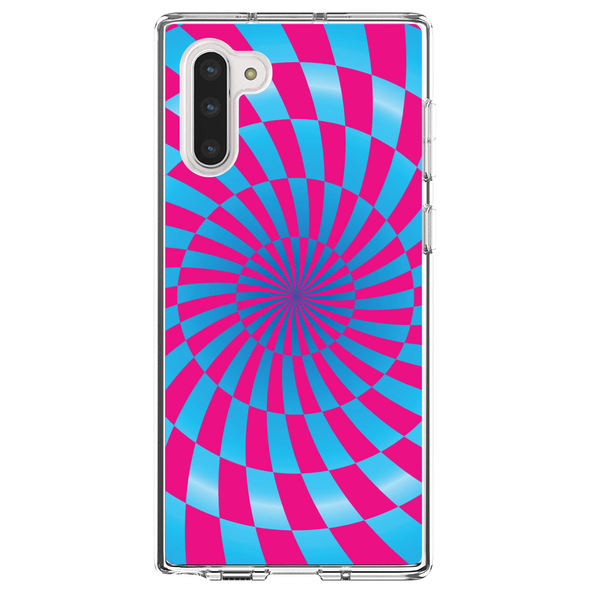 Blue Pink Swirl Geometric Clear Shockproof iPhone Case, view 9