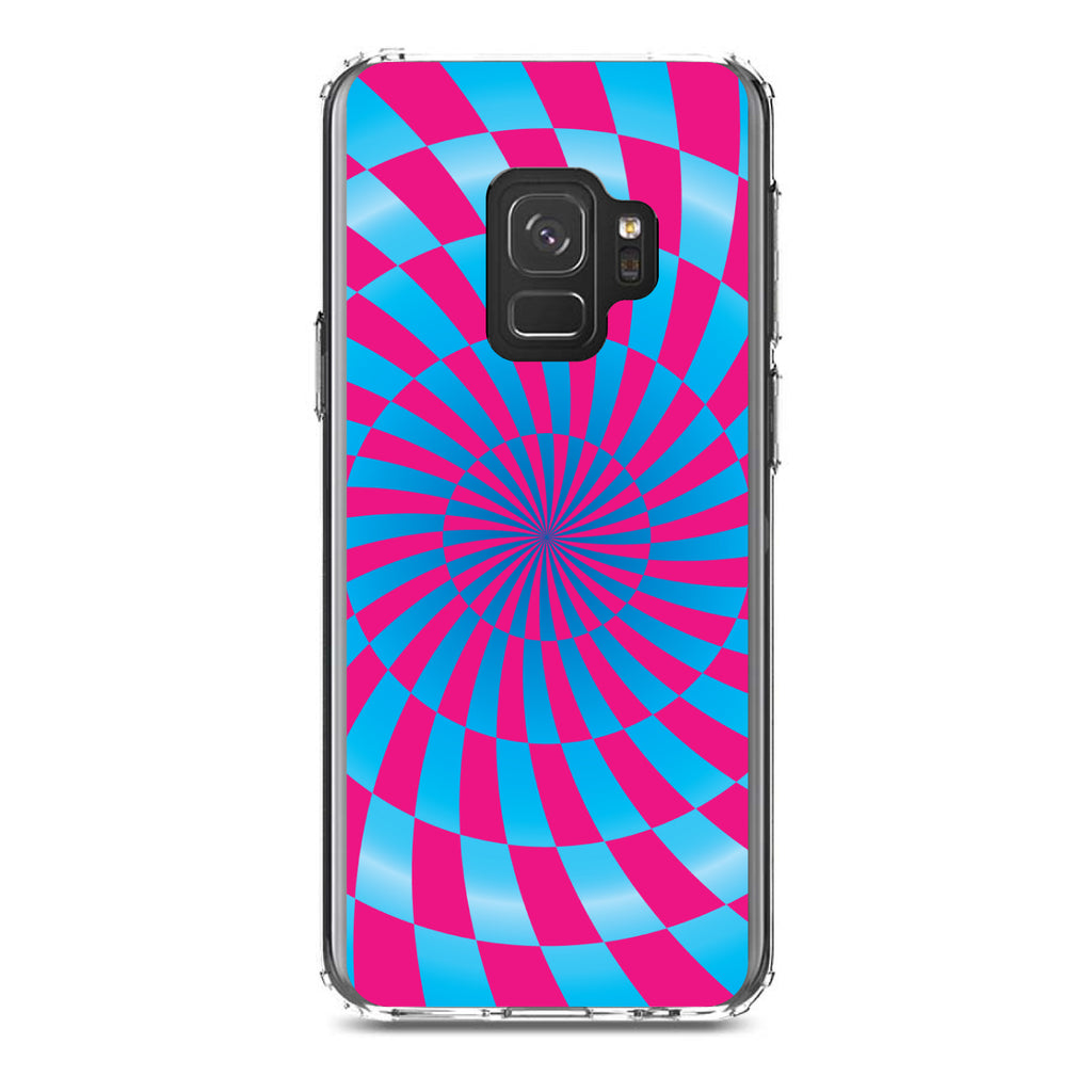 Blue Pink Swirl Geometric Clear Shockproof iPhone Case, view 19