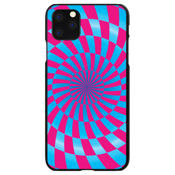 DistinctInk® Hard Plastic Snap-On Case for Apple iPhone or Samsung Galaxy - Blue Pink Swirl Geometric