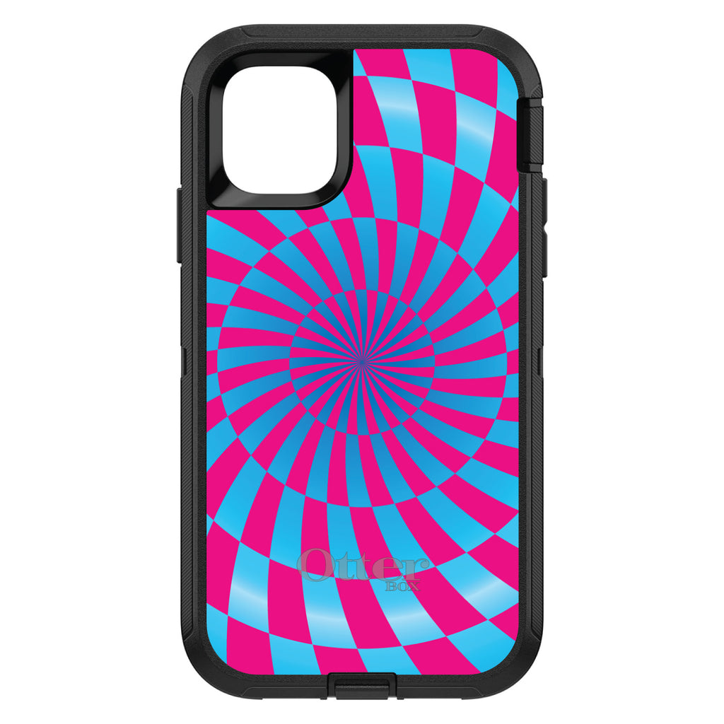Blue Pink Swirl Geometric OtterBox Defender Case for iPhone & Galaxy, view 2