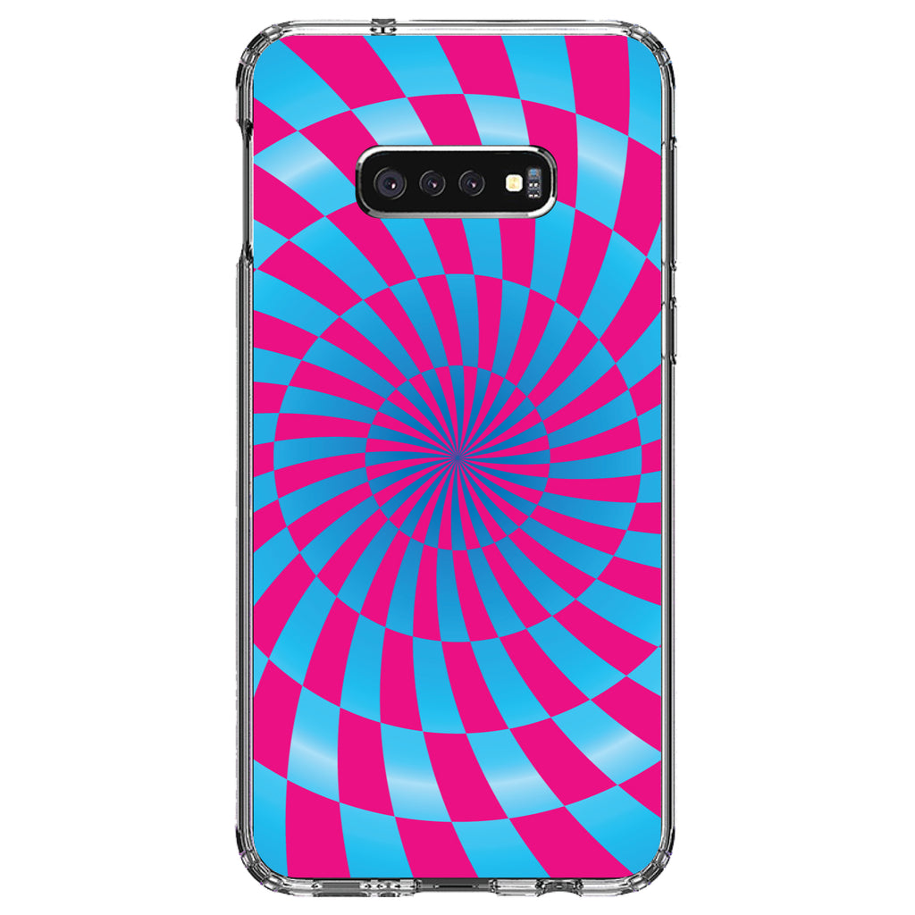 Blue Pink Swirl Geometric Clear Shockproof iPhone Case, view 18
