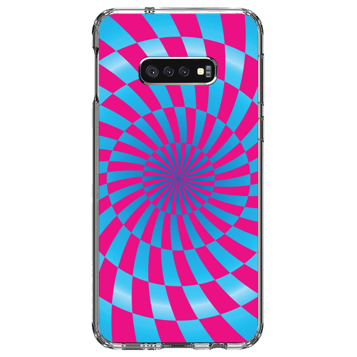 Blue Pink Swirl Geometric Clear Shockproof iPhone Case, view 18