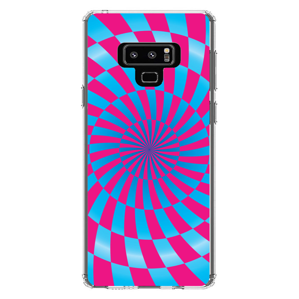 Blue Pink Swirl Geometric Clear Shockproof iPhone Case, view 11