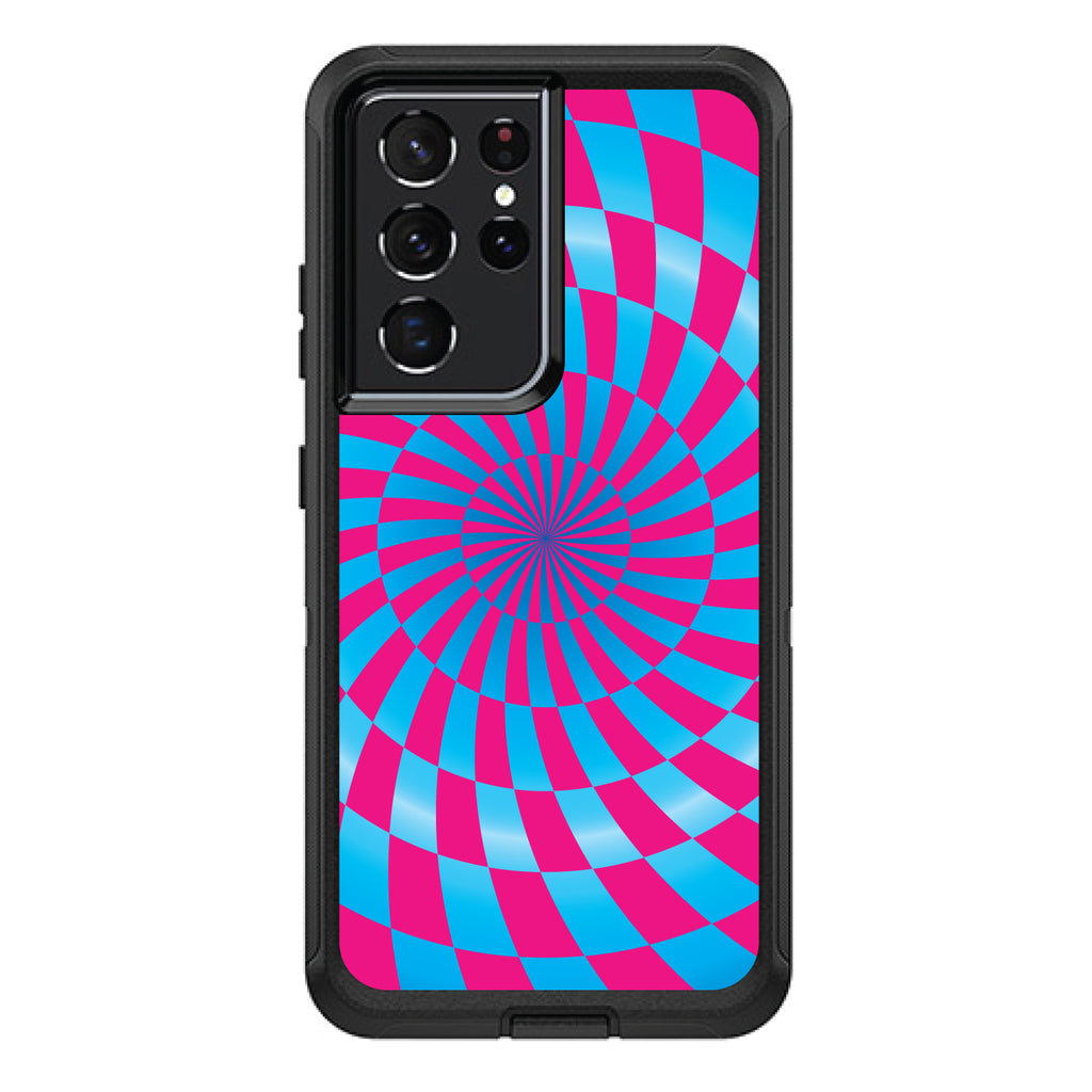 Blue Pink Swirl Geometric OtterBox Defender Case for iPhone & Galaxy, view 7