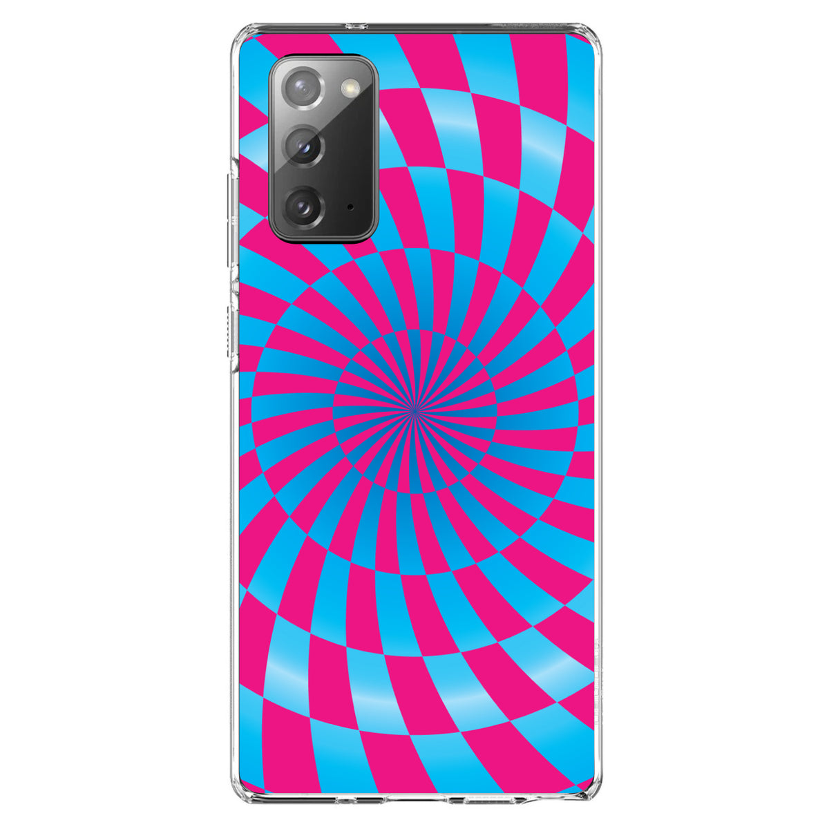 Blue Pink Swirl Geometric Clear Shockproof iPhone Case, view 7