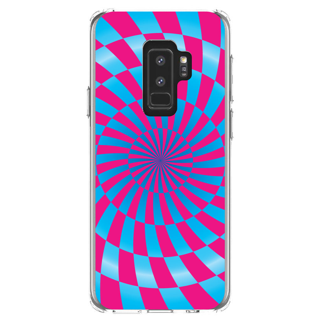 Blue Pink Swirl Geometric Clear Shockproof iPhone Case, view 20