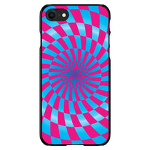 DistinctInk® Hard Plastic Snap-On Case for Apple iPhone or Samsung Galaxy - Blue Pink Swirl Geometric