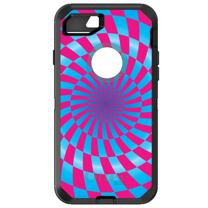 DistinctInk™ OtterBox Defender Series Case for Apple iPhone / Samsung Galaxy / Google Pixel - Blue Pink Swirl Geometric