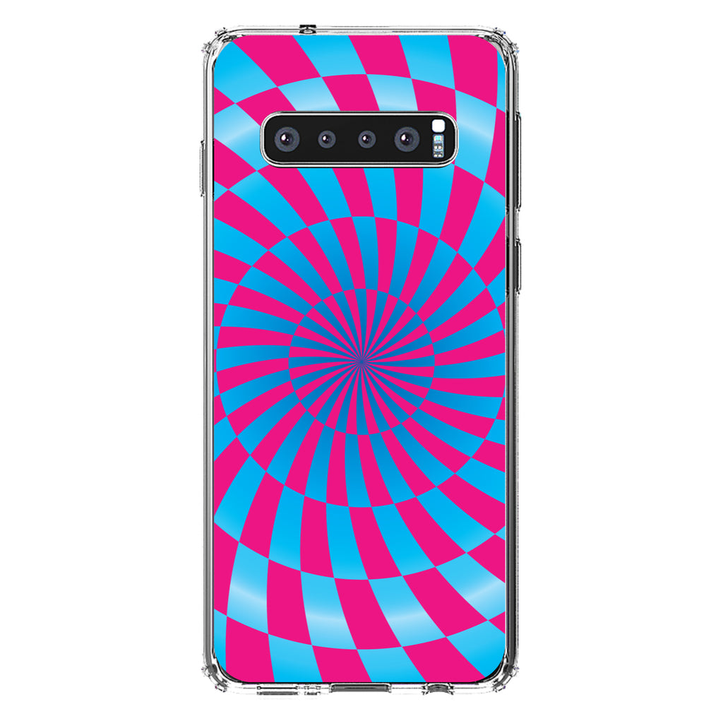 Blue Pink Swirl Geometric Clear Shockproof iPhone Case, view 17