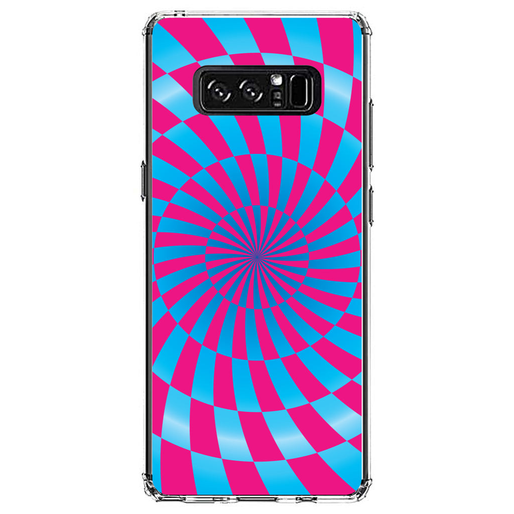 Blue Pink Swirl Geometric Clear Shockproof iPhone Case, view 12