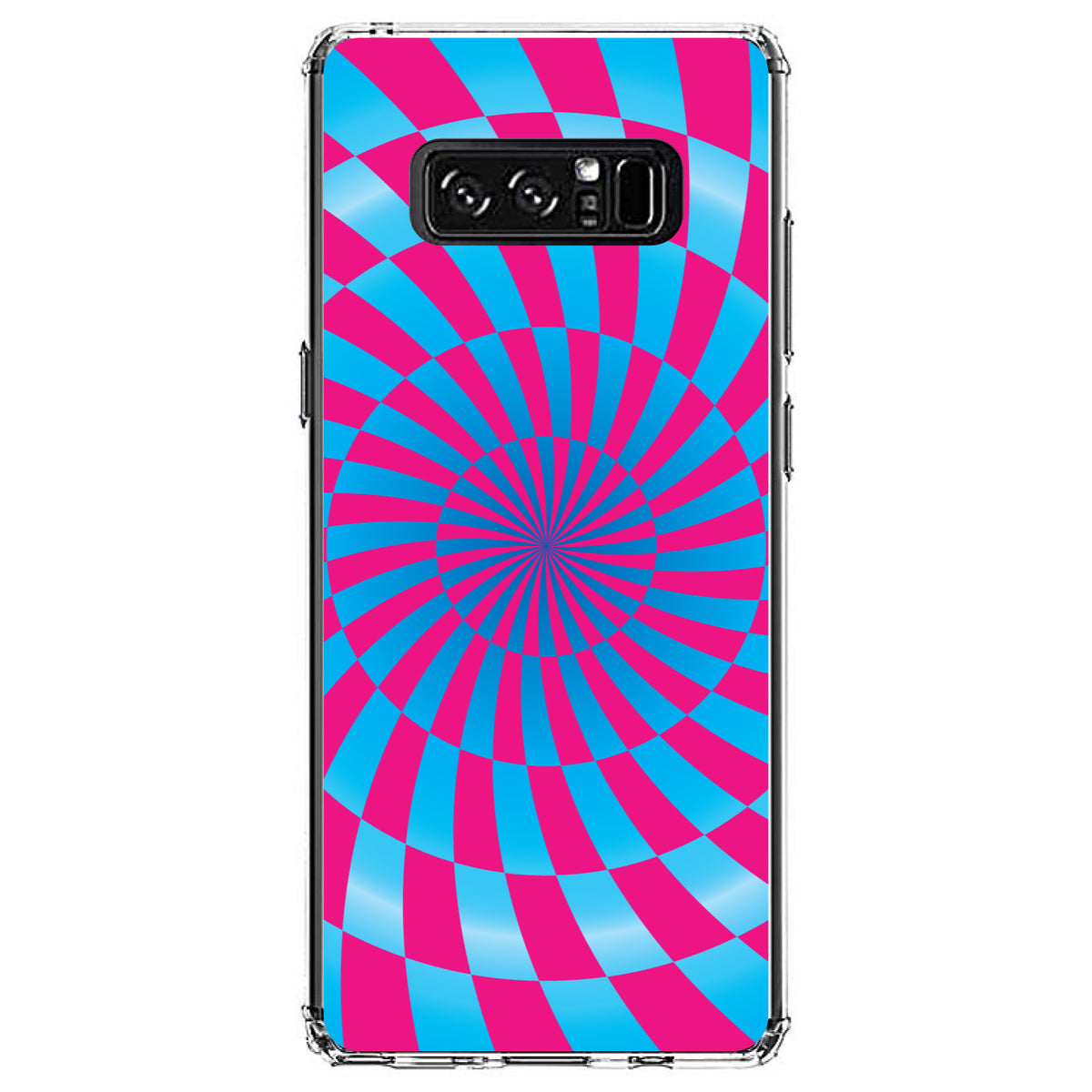 Blue Pink Swirl Geometric Clear Shockproof iPhone Case, view 12