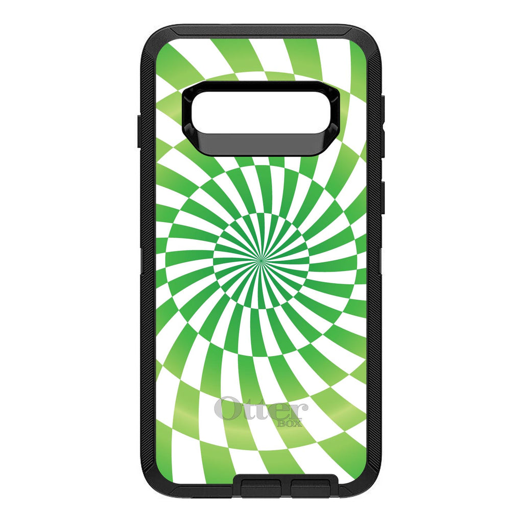 Green White Swirl Geometric OtterBox Defender Case for iPhone & Galaxy, view 9