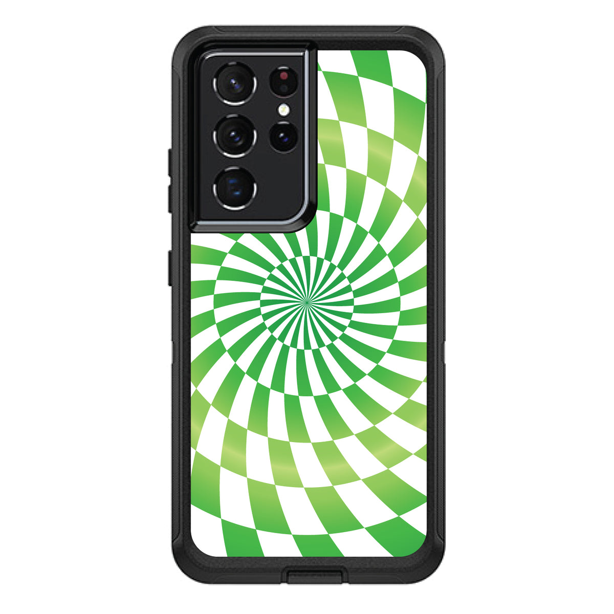 Green White Swirl Geometric OtterBox Defender Case for iPhone & Galaxy, view 7