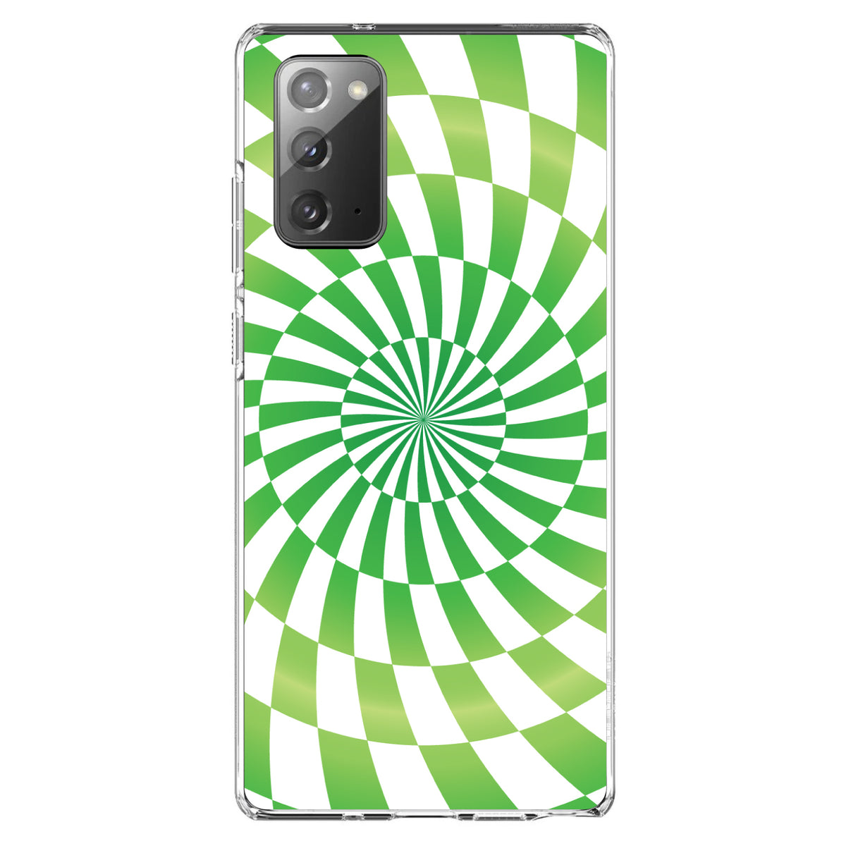 Green White Swirl Geometric Clear Shockproof iPhone Case, view 7