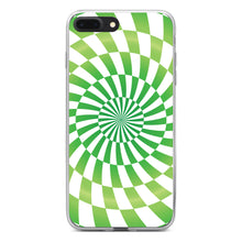 DistinctInk® Clear Shockproof Hybrid Case for Apple iPhone / Samsung Galaxy / Google Pixel - Green White Swirl Geometric