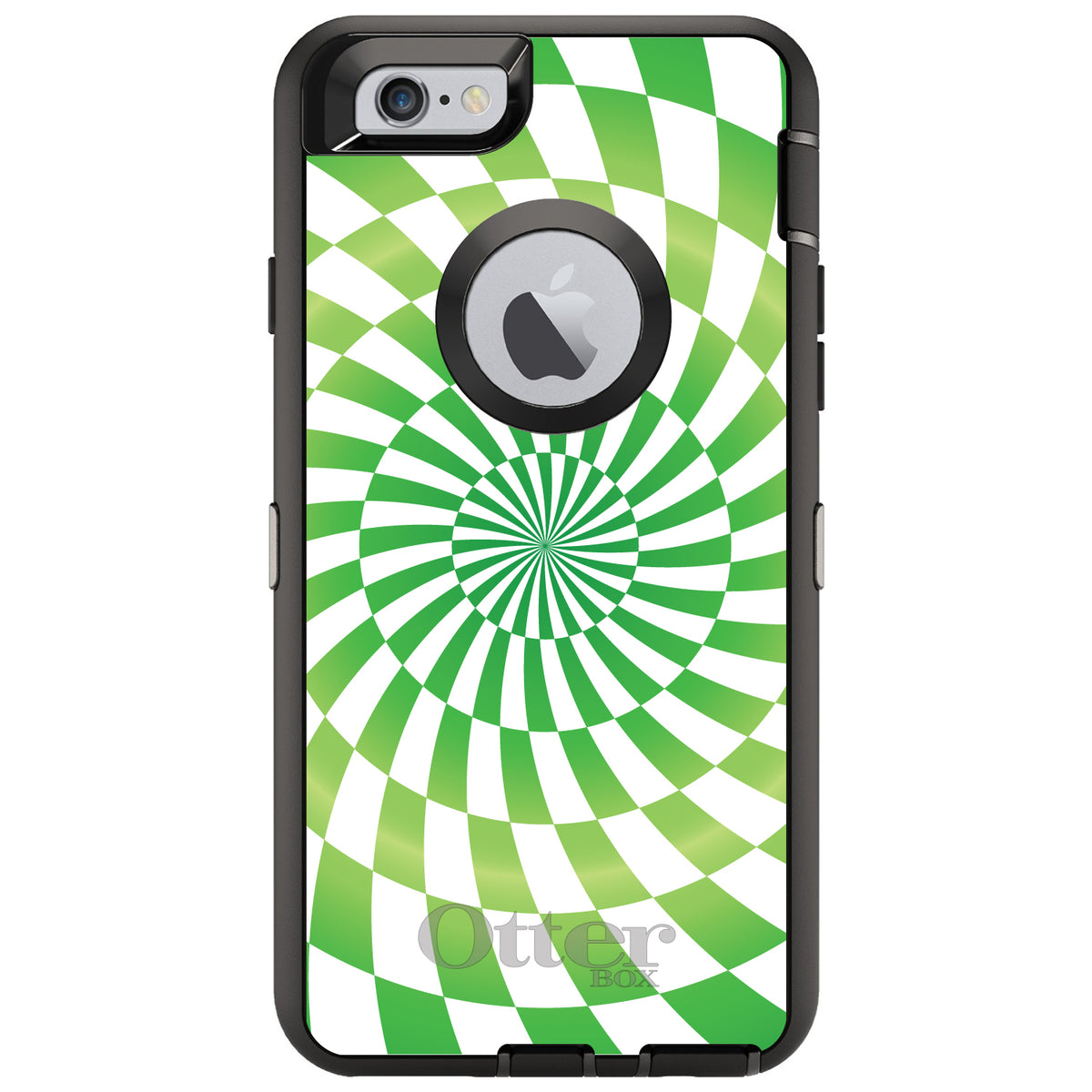 Green White Swirl Geometric OtterBox Defender Case for iPhone & Galaxy, view 4