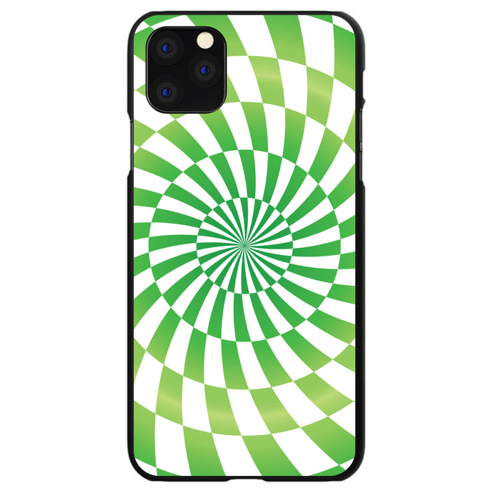 DistinctInk® Hard Plastic Snap-On Case for Apple iPhone or Samsung Galaxy - Green White Swirl Geometric