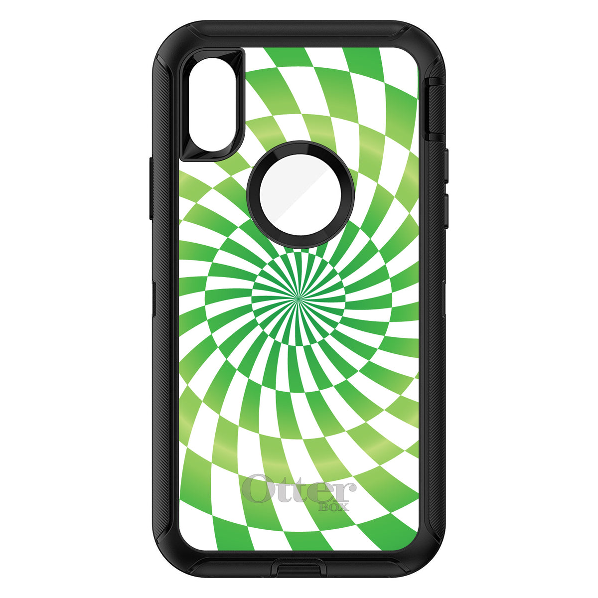 Green White Swirl Geometric OtterBox Defender Case for iPhone & Galaxy, view 3