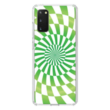 DistinctInk® Clear Shockproof Hybrid Case for Apple iPhone / Samsung Galaxy / Google Pixel - Green White Swirl Geometric