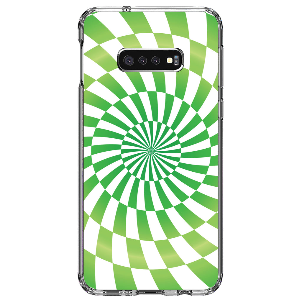 Green White Swirl Geometric Clear Shockproof iPhone Case, view 18