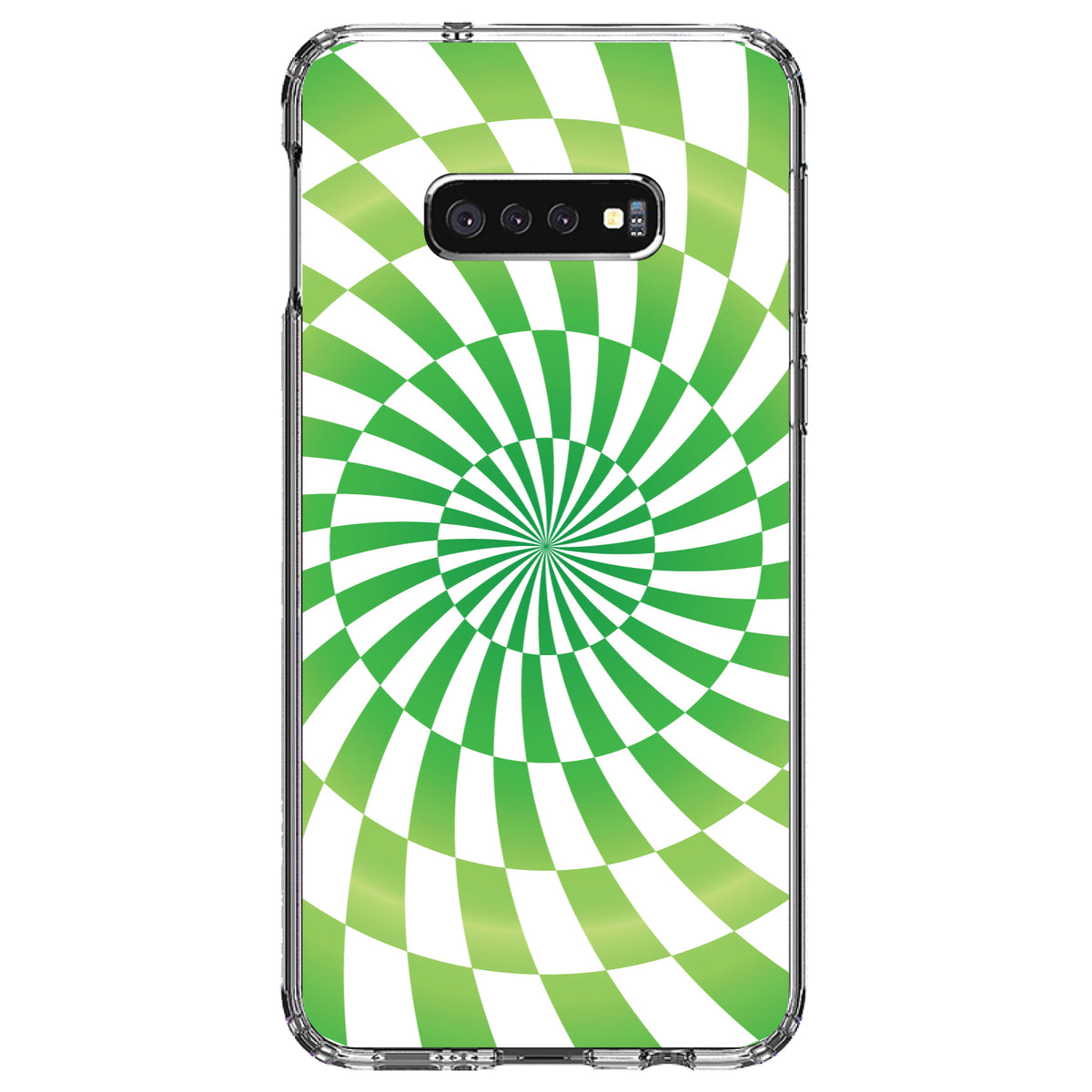 Green White Swirl Geometric Clear Shockproof iPhone Case, view 18