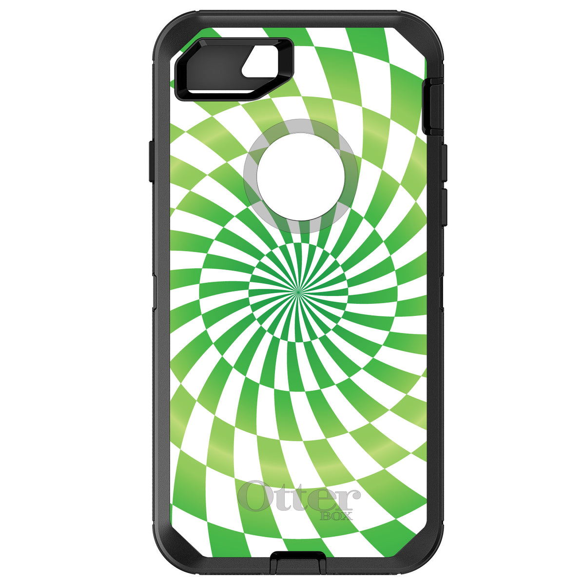 Green White Swirl Geometric OtterBox Defender Case for iPhone & Galaxy