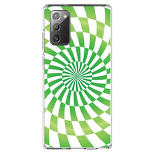 DistinctInk® Clear Shockproof Hybrid Case for Apple iPhone / Samsung Galaxy / Google Pixel - Green White Swirl Geometric