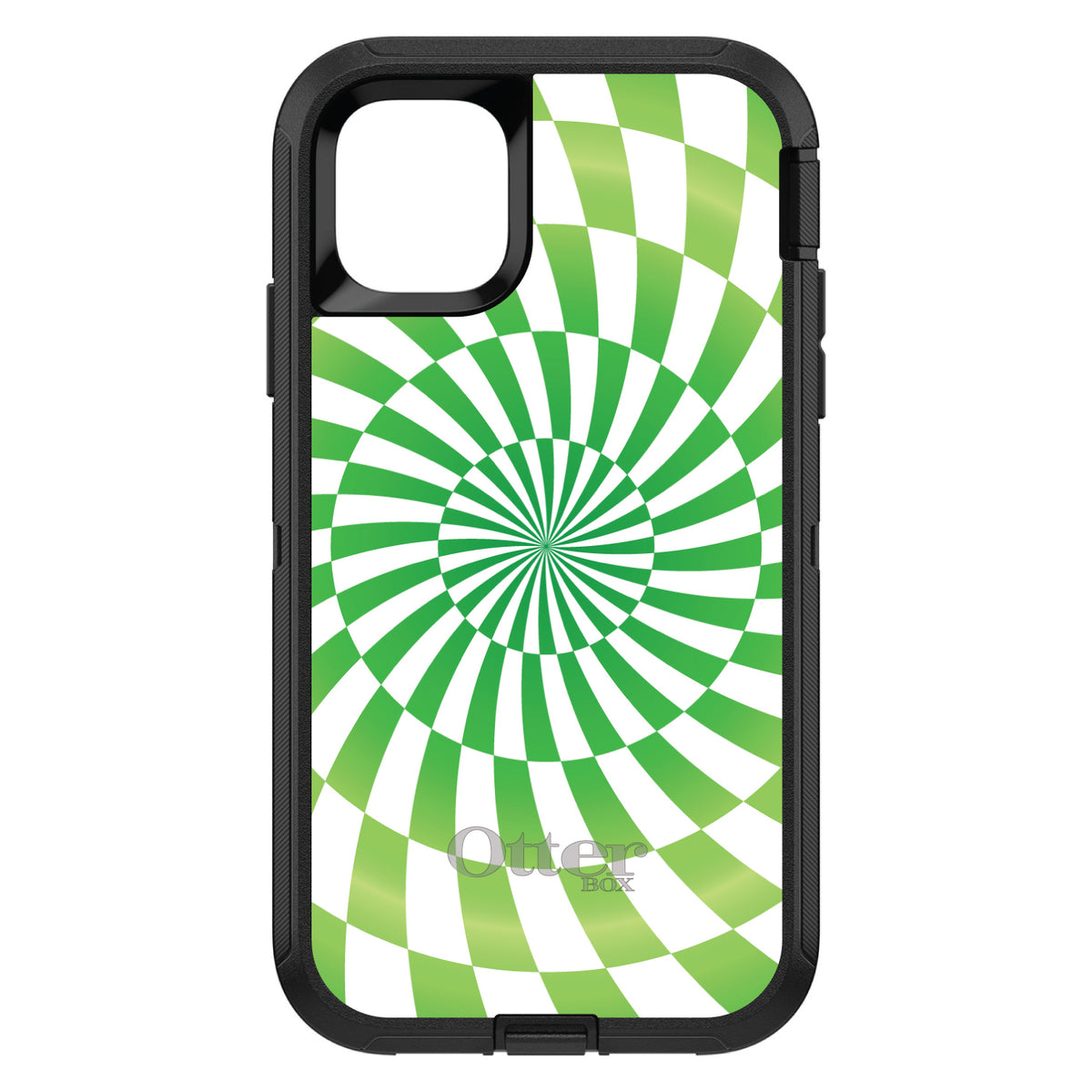 Green White Swirl Geometric OtterBox Defender Case for iPhone & Galaxy, view 2