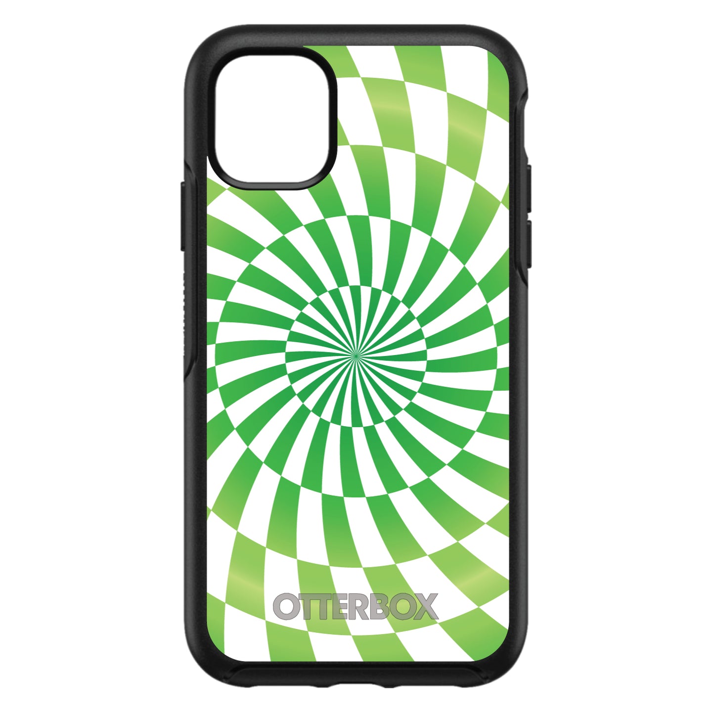 DistinctInk™ OtterBox Symmetry Series Case for Apple iPhone / Samsung Galaxy / Google Pixel - Green White Swirl Geometric