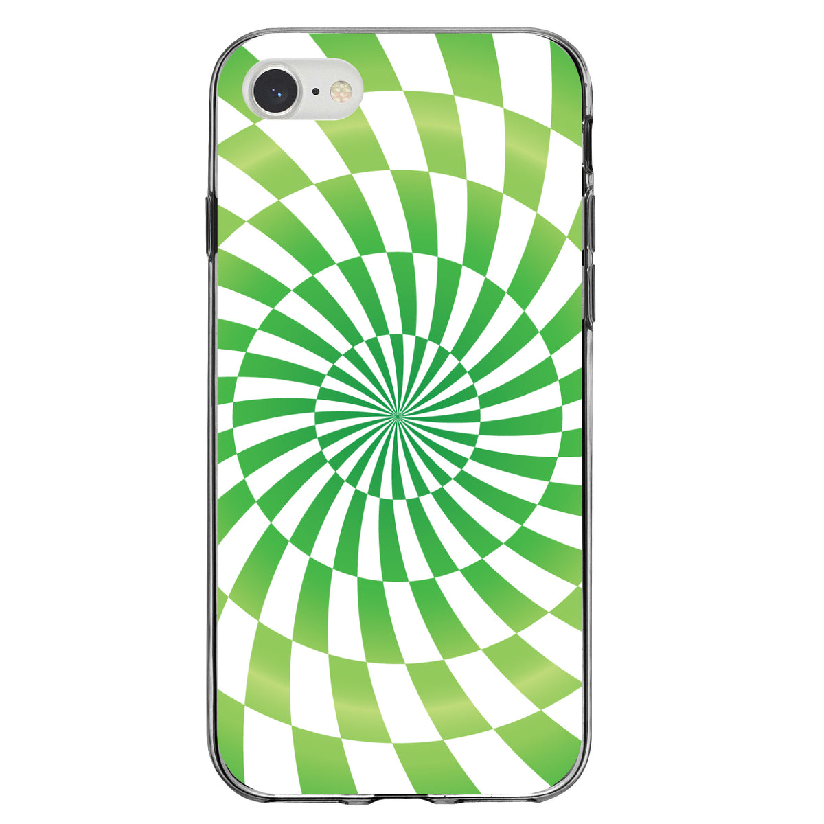 Green White Swirl Geometric Clear Shockproof iPhone Case, view 5