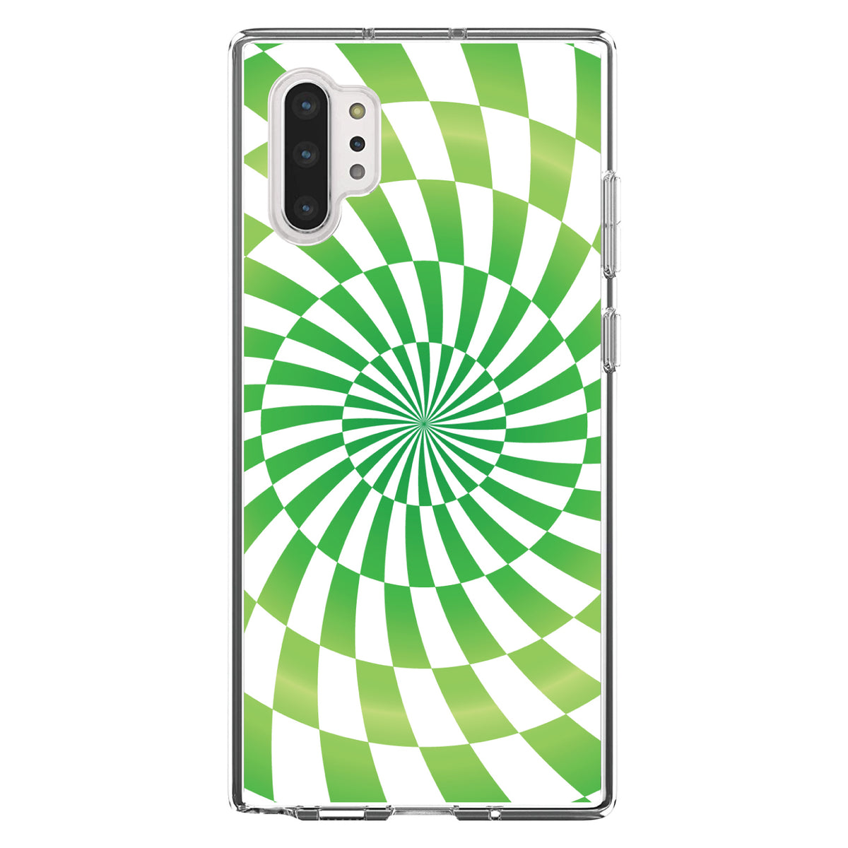 Green White Swirl Geometric Clear Shockproof iPhone Case, view 10