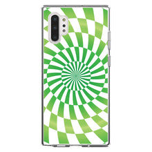 DistinctInk® Clear Shockproof Hybrid Case for Apple iPhone / Samsung Galaxy / Google Pixel - Green White Swirl Geometric
