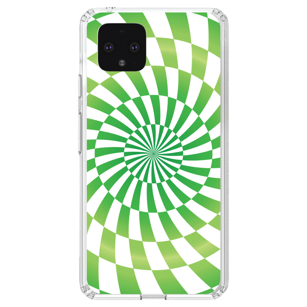 Green White Swirl Geometric Clear Shockproof iPhone Case, view 23